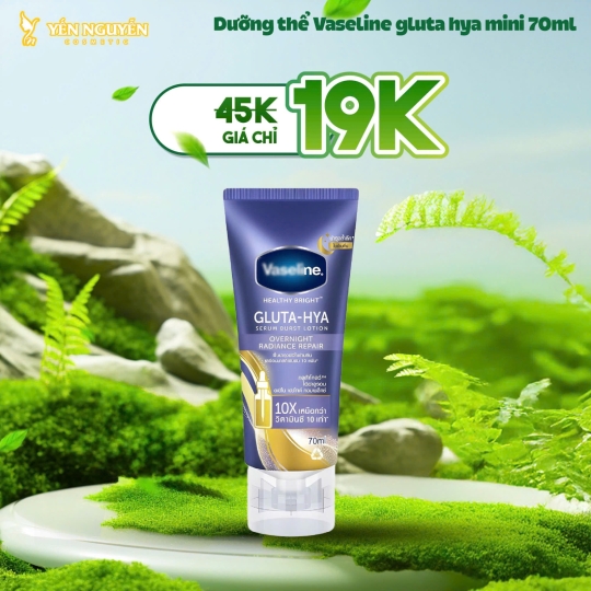 Dưỡng Thể Vaseline Gluta-Hya Serum Burst Lotion Overnight Radiance Repair 70ml