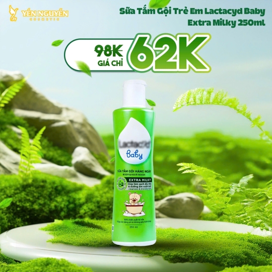 Sữa Tắm Gội Trẻ Em Lactacyd Baby Extra Milky 250ml