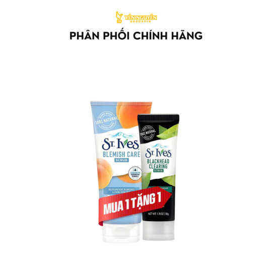 [Mua 1 tăng 1] Tẩy tế bào chết ST.ives Apricot Scrub 170g + TTBC ST.ives blackhead clearing green tea 50g (1)