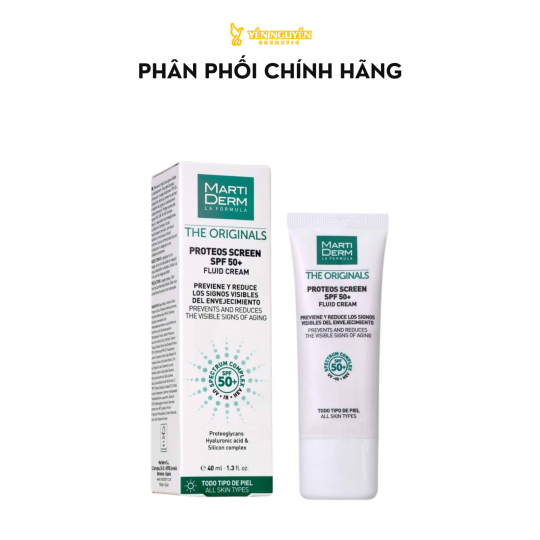Kem Chống Nắng MartiDerm Phổ Rộng Bảo Vệ Toàn Diện 40ml The Originals Proteos Screen SPF50+ Fluid Cream