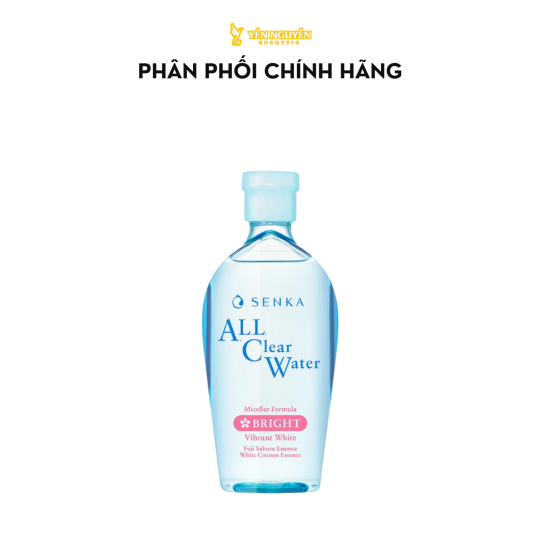 Nước Tẩy Trang Senka All Clear Water Micellar Formula Bright Cấp Ẩm, Dưỡng Sáng Da 230ml (Hồng)