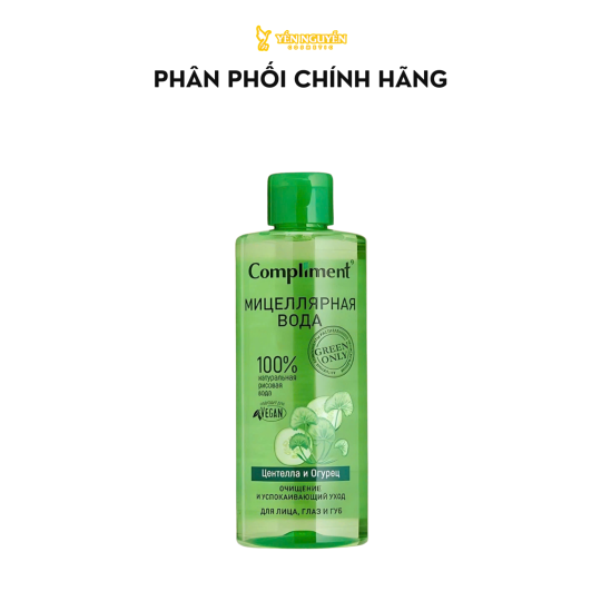 Nước tẩy trang thuần chay Micellar Water Active Compliment chiết xuất dưa leo, rau má dịu nhẹ 400ml