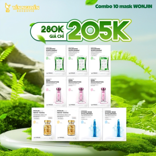 [COMBO 10 MASK CHỈ 205K] Mặt Nạ Giấy Wonjin Effect Mask 30g