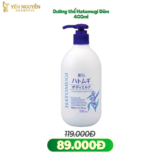 Sữa Dưỡng Thể Hatomugi Làm Sáng Da Ban Đêm 400ml