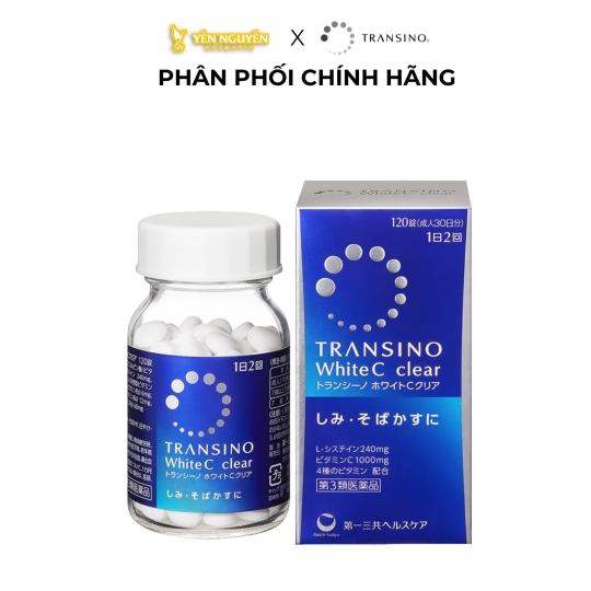 [Thực phẩm bảo vệ sức khỏe] Viên Uống Trắng Da Transino White C Clear 120 Viên