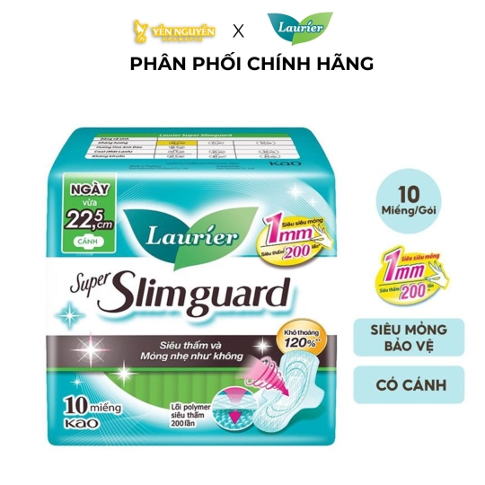 BVS Laurier Ngày Vừa Super Slimguard 22,5cm (8 miếng) + (2 Miếng Ngày Vừa 22,5cm)