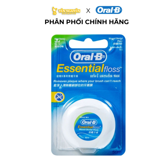 Chỉ nha khoa Oral-B Essential Floss hỗ trợ làm sạch giữa các khe răng (6 cuộn x 50m)