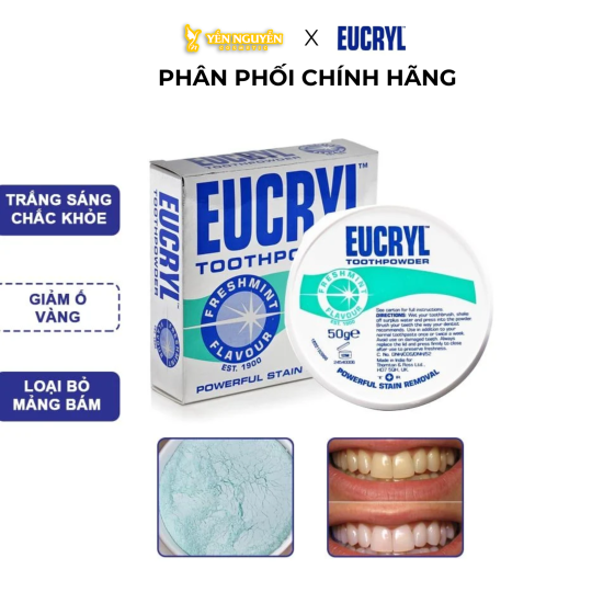 Bột Tẩy Trắng Răng Eucryl Toothpowder Freshmint 50g