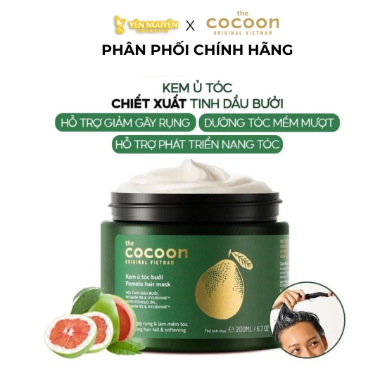 Kem Ủ Tóc Bưởi Cocoon Pomelo Hair Mask Ngăn Gãy Rụng Tóc 200ml