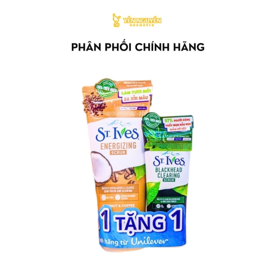 [Mua 1 tăng 1] Tẩy tế bào chết ST.ives coconut & coffee 170g + TTBC ST.ives blackhead clearing green tea 50g