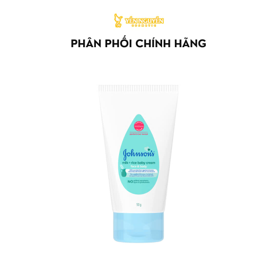 Kem dưỡng ẩm chiết xuất sữa và gạo Johnsons Baby Milk & Rice Baby Cream 50g
