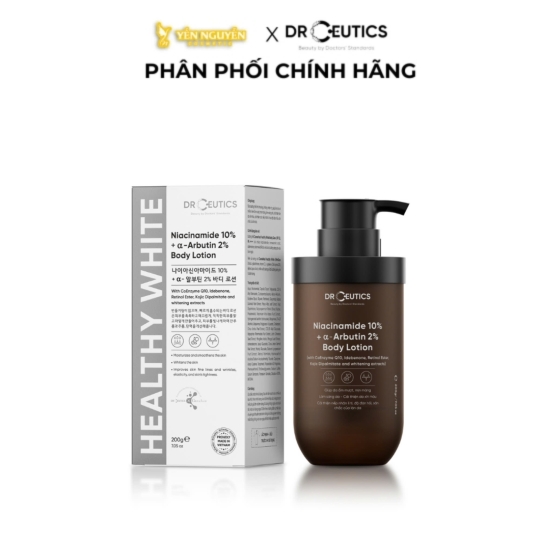 Sữa Dưỡng Thể Hỗ Trợ Dưỡng Trắng Da DrCeutics Niacinamide 10%+ α- Arbutin 2% Body Lotion 200g