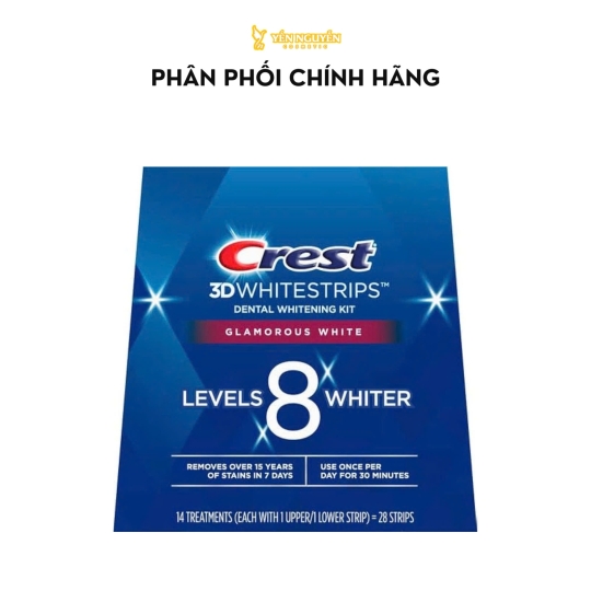 Miếng dán trắng răng Crest Glamorous 30 phút
