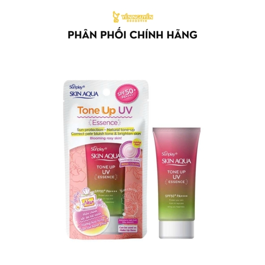Tinh Chất Chống Nắng Sunplay Skin Aqua Tone Up UV Essence Happiness Aura Rose Color SPF50+ PA++++ 50g
