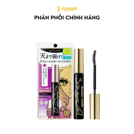 Mascara Kiss Me Heroine Super WP Chống Trôi Siêu Bền Nâng Cong và Dày Mi Màu Tím 6g #01