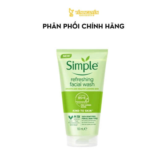 Sữa Rửa Mặt Simple Kind To Skin Refreshing Facial Wash Gel 150ml (Mới)