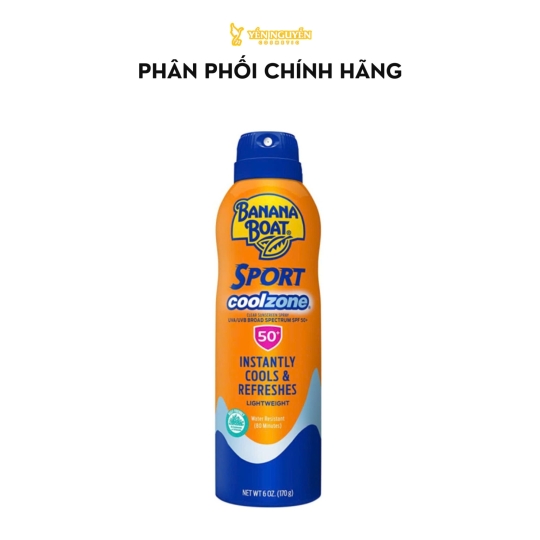 Xịt Chống Nắng Thể Thao Banana Boat Sport Coolzone Instantly Cools & Refresh 170g