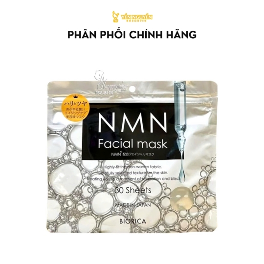 Mặt nạ NMN Biorica Facial Mask của Nhật Bản túi 30 miếng