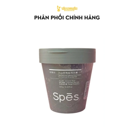 Tẩy Tế Bào Chết Da Đầu Bùn Núi Lửa Spes Sea Salt And Volcanic Mud Cream For Cool And Oil Control Hair 380g